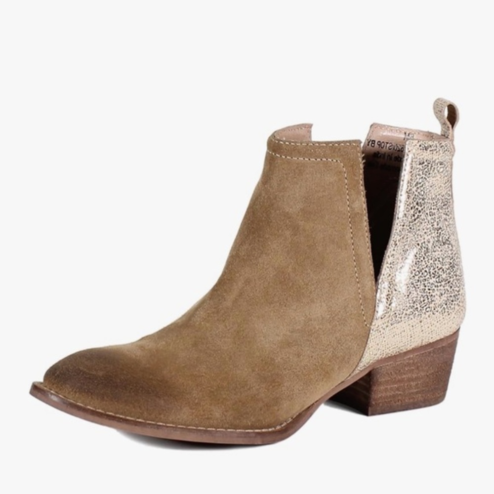 Altar'd State Tan and Gold Ankle Boots - Size 7